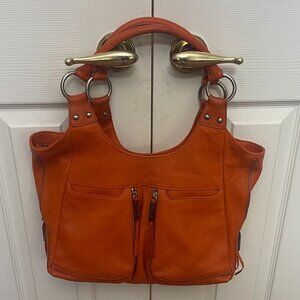 Perlina Bags, Buttery Soft Orange Leather